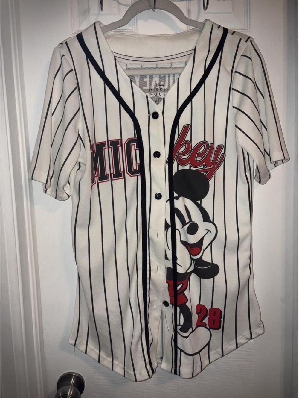 Disney Mickey Mouse Women's White Jersey Size M 8-10